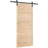 vidaXL Schuifdeur Naturel 80 x 208 cm Massief grenenhout