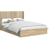 vidaXL Bedframe met opbergruimte en hoofdbord Sonoma Eiken