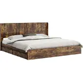vidaXL Bedframe met opbergruimte en hoofdbord Gerookt eiken