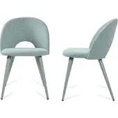 En.casa Eetkamerstoelen Karijo set van 2 stof 77x50x55 cm lichtgroen []