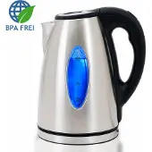 Deuba Waterkoker Zilver/Zwart Roestvrij Staal 1,7L