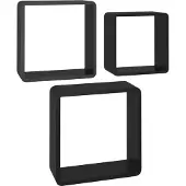 vidaXL Wandschappen kubus 3 st MDF zwart