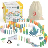 ClassicWorld houten domino oceaan - educatief speelgoed met 100 stenen.