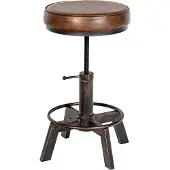 CLP Destin Hocker - Krukje - Poef - Rond - antiek zilver
