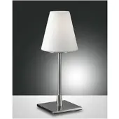 FABAS LUCE Nachtkastlamp - nachtlampje Lucy big, dimbaar, alu / grijs / zink, Slaapkamer, metaal, Modern, Tafellamp