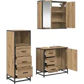 vidaXL Badkamermeubel Set 3 st Artisan Eiken 35 x 37,5 x 100 cm