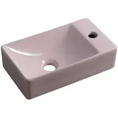 Hak Small Margitha Keramische wastafel 38x22cm, kraangat rechts, roze