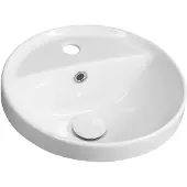 Sapho - Wastafel, diameter 38 cm, met overloop, kraangat, wit TU0652