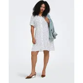 ONLY Carmakoma Carevida Korte Jurk Dames Wit 54
