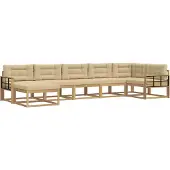 vidaXL Buiten bank set 7 st Wit en Beige