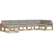 vidaXL Buiten bank set 7 st Wit en Lichtgrijs