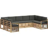vidaXL Buiten bank set 9 st Wit en antracietkleurig Polyester