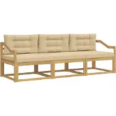 vidaXL Buiten bank set 3 st Wit en Beige Polyester