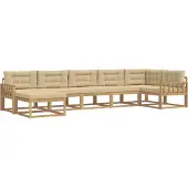 vidaXL Buiten bank set 7 st Wit en Beige