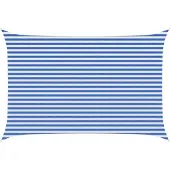 vidaXL Zonneschaduwzeil 3 x 4,5 m HDPE Rechthoekig Blauw en Wit