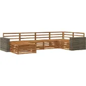 vidaXL Buiten bank set 6 st Naturel