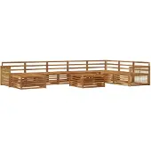 vidaXL Buiten bank set 9 st Naturel Massief Acacia Hout