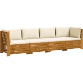 vidaXL 4 st Buiten bank set Massief Acacia Hout Bruin