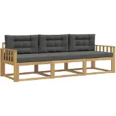 vidaXL Buiten bank set 3 st Wit en antracietkleurig Polyester