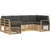 vidaXL Buiten bank set 6 st Wit en antracietkleurig Polyester