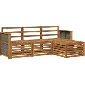vidaXL Buiten bank set 4 st Naturel