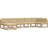 vidaXL Buiten bank set 7 st Wit en Beige
