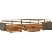 vidaXL Buiten bank set 7 st Naturel