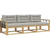 vidaXL Buiten bank set 3 st Wit en Lichtgrijs Polyester