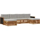 vidaXL Buiten bank set 6 st Massief Acacia Hout