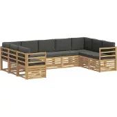 vidaXL Buiten bank set 9 st Wit en antracietkleurig Polyester