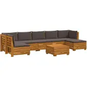 vidaXL 8 st Buiten bank set Massief Acacia Hout Bruin