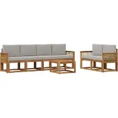 vidaXL Buiten bank set 7 st Naturel en lichtgrijs 59 x 59 x 37 cm