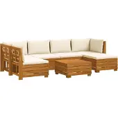 vidaXL 7 st Buiten bank set Massief Acacia Hout Bruin