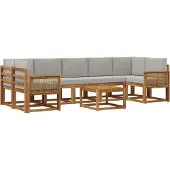 vidaXL Buiten bank set 8 st Naturel en lichtgrijs Polyester