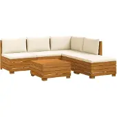 vidaXL 6 st Buiten bank set Massief Acacia Hout Bruin