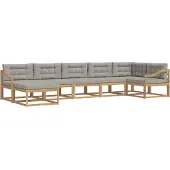 vidaXL Buiten bank set 7 st Wit en Lichtgrijs