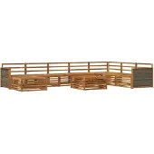 vidaXL Buiten bank set 9 st Naturel Massief Acacia Hout