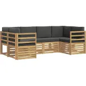 vidaXL Buiten bank set 6 st Wit en antracietkleurig Polyester