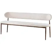 Lizzely Garden & Living Eetkamerbank Japandi 200cm beige Reika walnoot japanse stijl eetbank