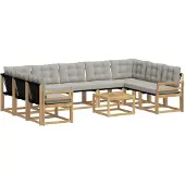vidaXL Buiten bank set 10 st Wit en Lichtgrijs