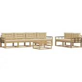 vidaXL Buiten bank set 6 st Wit en Beige