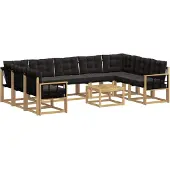 vidaXL Buiten bank set 10 st Wit en zwart