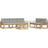 vidaXL Buiten bank set 6 st Wit en Lichtgrijs