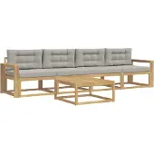 vidaXL Buiten bank set 4 st Wit en Lichtgrijs