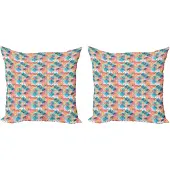 Abakuhaus Kleurrijke kussensloopset (2 stuks), boho regenboogkleur 50 cm, meerkleurig