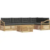 vidaXL Buiten bank set 6 st Wit en antracietkleurig Polyester