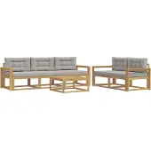 vidaXL Buiten bank set 6 st Wit en Lichtgrijs