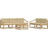 vidaXL Buiten bank set 6 st Wit en Beige