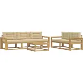 vidaXL Buiten bank set 6 st Wit en Beige