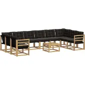 vidaXL Buiten bank set 11 st Wit en zwart